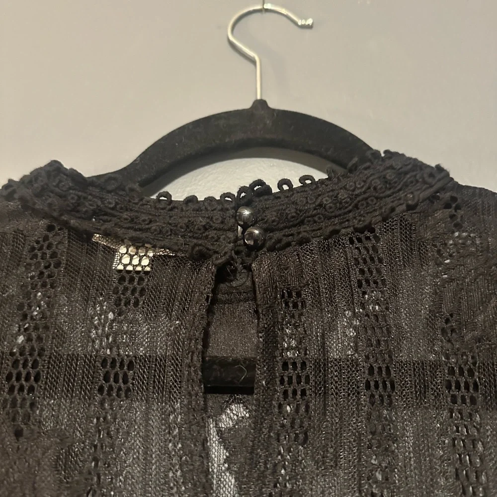 Ultra Pink black lace long sleeve shirt blouse size XL - Picture 8 of 8